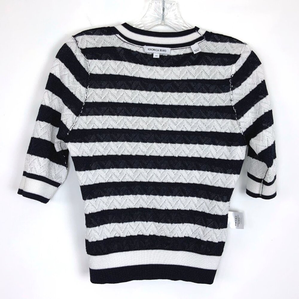 New Veronica Beard Lisbeth Nvy & White Striped Knit Top Sz XS - Picture 12 of 16